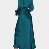 Cecila Maxi Dress with High Neck and Floral Detail