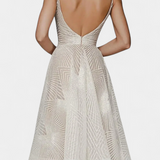 Everleigh Long Dress with Embroidery and A-Line Cut