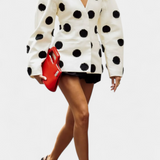 Clara V-Neck Blazer with Puffed Dots
