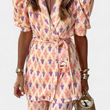 Araceli Printed Set with Blazer and Flared Trousers