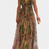 Ingrid Maxi Floral Dress with V-Neck