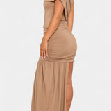 Velia Asymmetrical Mini Dress with Draping