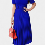Seliora Midi Work Dress with Belt and Pleats
