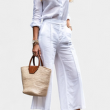 Sabina Loose Shirt and Capri Trousers Set in Pink