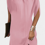 Haruna Timeless Midi Dress with Round Neck