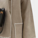 Pauline Loose Fit Coat with Integrated Fringed Scarf