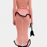 Stormi Knitted Skirt Set with Ruffled Edges