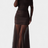 Desiree Maxi Strapless Dress with Sculptural Gatherings