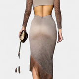 Irene Leopard Print Bodycon Dress with Twisted Cut and Fringes