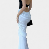 Ariana Bicolour Midi Dress with Pleats