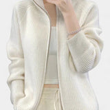 Chelsea Zip-Up Knit Cardigan