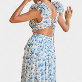 Zuleika Chiffon Dress with Ruffles and Side Slits