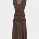 Noelia Pleated Mesh Bodycon Dress