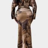 Eulalie Dress with Batwing Sleeves and V-Neck