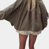 Maude Olive Green Jacket with Puff Sleeves