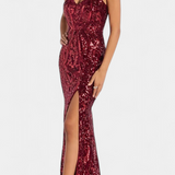 Marleni Halter Dress with Sequins
