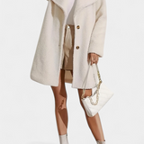 Lyra Coat with Streamlined Silhouette and Simple Buttons