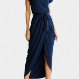 Clarissa Wrap Midi Dress with Side Split