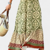 Ethel Printed Maxi Skirt with Ruffle