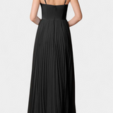 Ottilie Pleated Chiffon Dress with Sculpted Corset and Heart Neckline