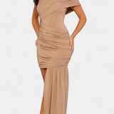 Velia Asymmetrical Mini Dress with Draping