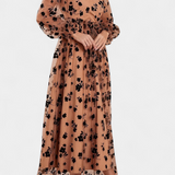 Iolanda Floral Lace Maxi Dress with Lantern Sleeves