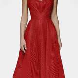 Everleigh Long Dress with Embroidery and A-Line Cut