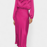 Cecila Maxi Dress with High Neck and Floral Detail