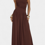 Maddy Maxi Dress without Sleeves with Side Draping