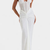 Angelina Corset Dress with Ruched Maxi Skirt