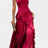 Paige Asymmetrical One-Shoulder Dress with Ruffles