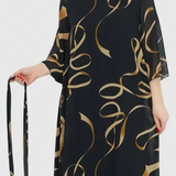 Ame Midi Dress with Belt and Versatile Cut