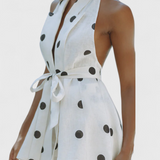 Eshra Polka Dot Halter Top and Shorts Set