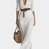 Souline Maxi Dress with Lapel and Long Sleeves