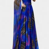 Cedara One-Shoulder Maxi Dress with Floral Detail