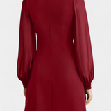 Jacequeline A-Line Dress with Buttons and Round Neck