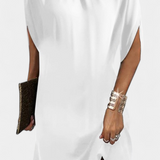 Haruna Timeless Midi Dress with Round Neck