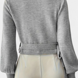 Persephone Cross-Back Strap Sweater with V-Neck