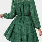 Soreia Button-Up Shirt Dress with Long Textured Sleeves