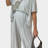 Trista Casual Set of Soft Top and Wide Leg Trousers