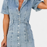 Orlena Washed Denim Mini Dress