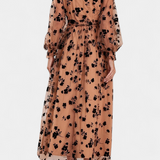 Iolanda Floral Lace Maxi Dress with Lantern Sleeves