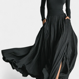 Orren High Neck Set with Pleated Black Skirt