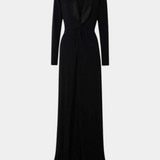 Talara Deep V Neck Fitted Maxi Dress