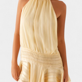 Azucena Mini Dress with Open Back and Pleated Waist