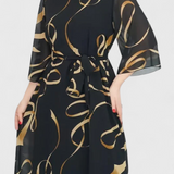 Ame Midi Dress with Belt and Versatile Cut