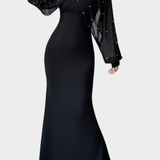 Atenea Halter Mesh Dress with Beads