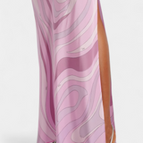 Valera Long Dress with Swirl Print and Sleeveless Cut