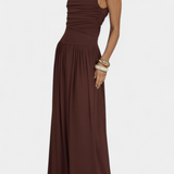 Maddy Maxi Dress without Sleeves with Side Draping