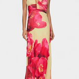 Melody Polka Dot Maxi Dress with Halter Neck and Ruched Waist